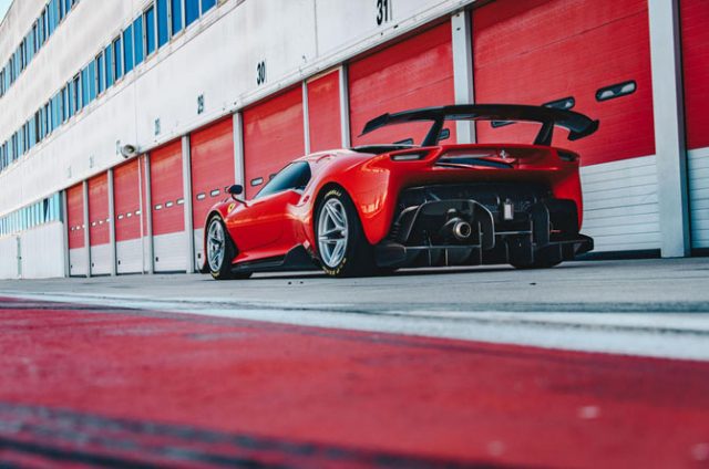 ferrari p c  reveal pit rear