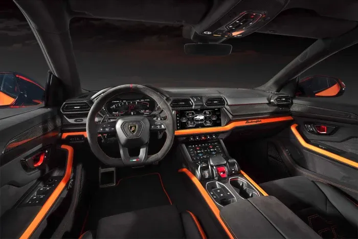 The interior design is every bit as exciting as its exterior.   Lamborghini