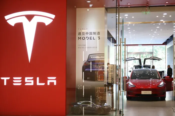 Tesla Model 3 električni auto prikazan na auto salonu u oktobru 12, 2020 u  Beijing, China.